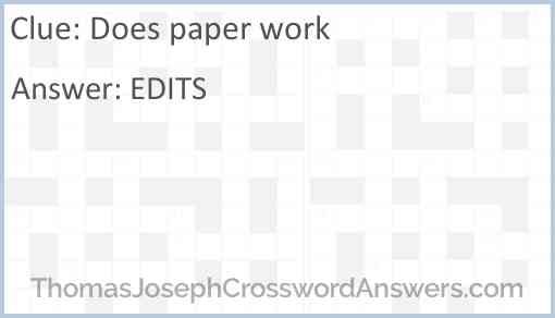 Does paper work Answer