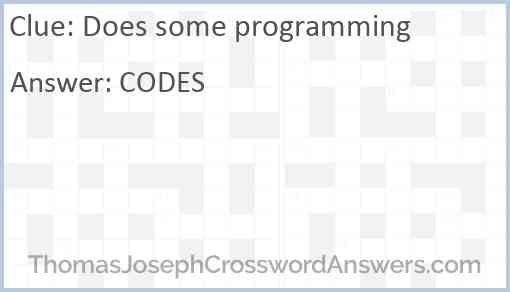 Does some programming Answer