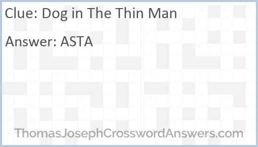 Dog in “The Thin Man” Answer