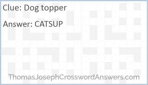 Dog topper Answer