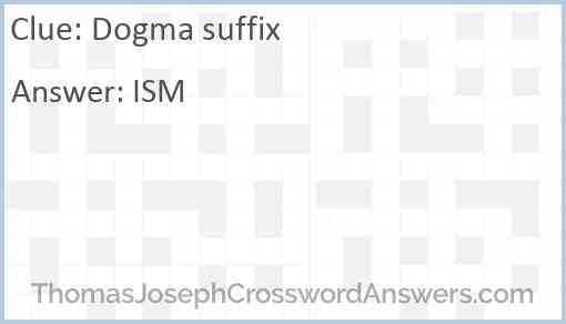 Dogma suffix Answer