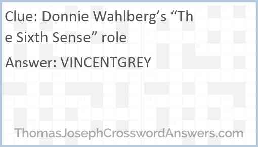 Donnie Wahlberg’s “The Sixth Sense” role Answer