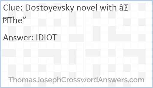 Dostoyevsky novel with “The” Answer