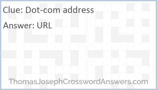 Dot-com address Answer