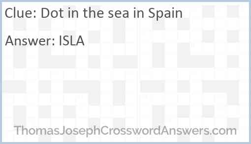 Dot in the sea in Spain Answer