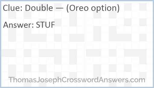 Double — (Oreo option) Answer