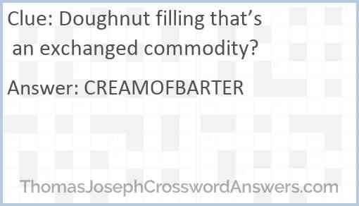 Doughnut filling that’s an exchanged commodity? Answer