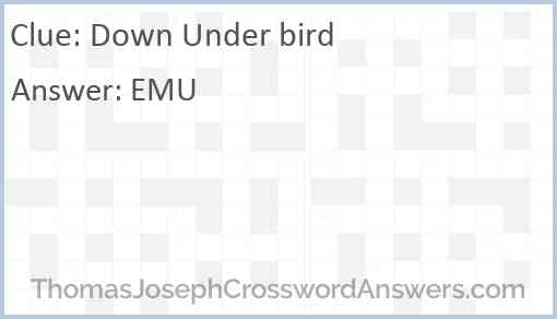 Down Under bird Answer