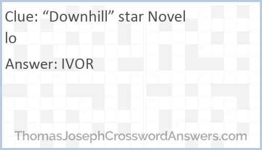 “Downhill” star Novello Answer