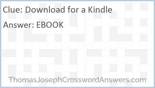 Download for a Kindle Answer