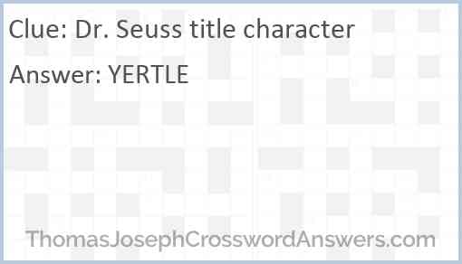 Dr. Seuss title character Answer