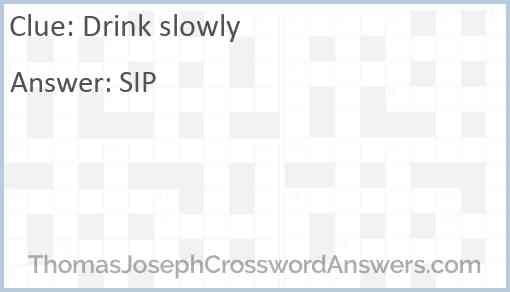 Drink slowly Answer