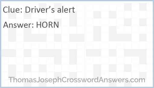 Driver’s alert Answer