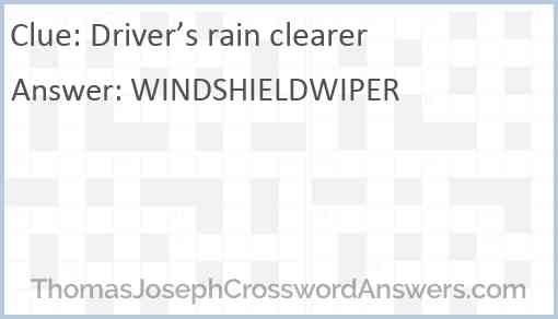 Driver’s rain clearer Answer