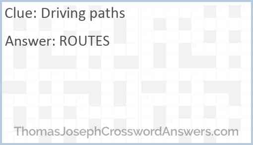 Driving paths Answer