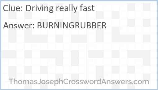 Driving really fast Answer