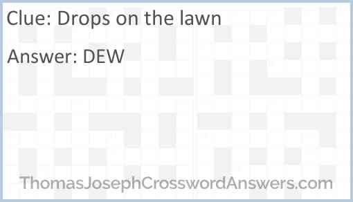 Drops on the lawn Answer