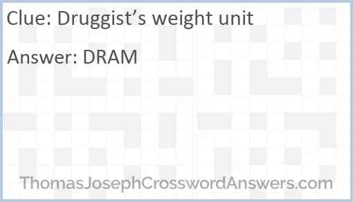 Druggist’s weight unit Answer