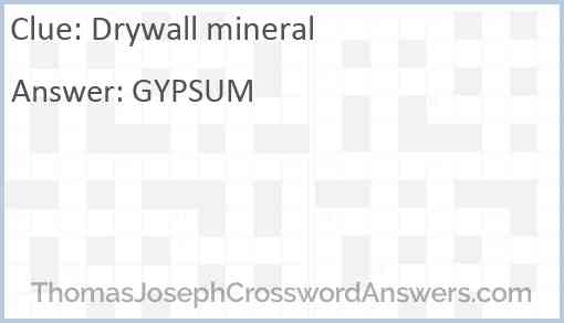 Drywall mineral Answer