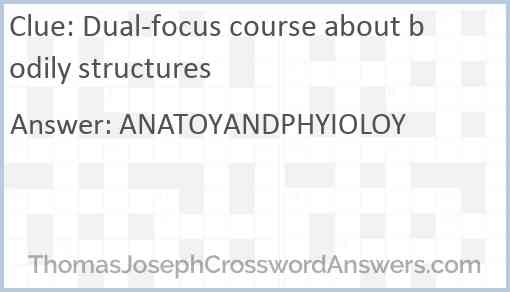 Dual-focus course about bodily structures Answer