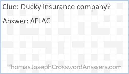 Ducky insurance company? Answer