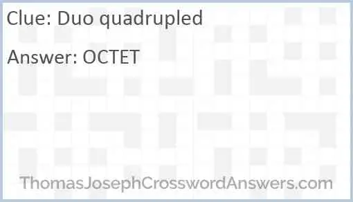 Duo quadrupled Answer