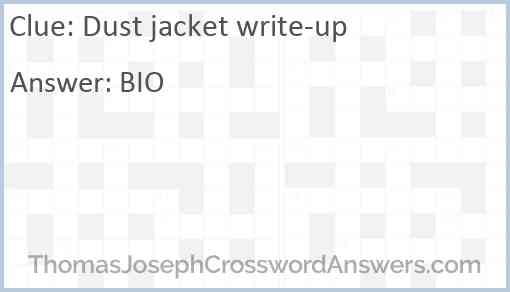 Dust jacket write-up Answer
