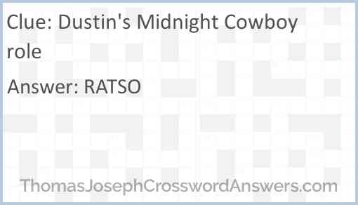 Dustin's Midnight Cowboy role Answer