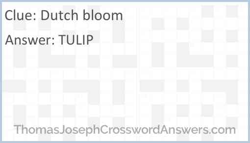 Dutch bloom Answer