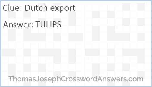 Dutch export Answer
