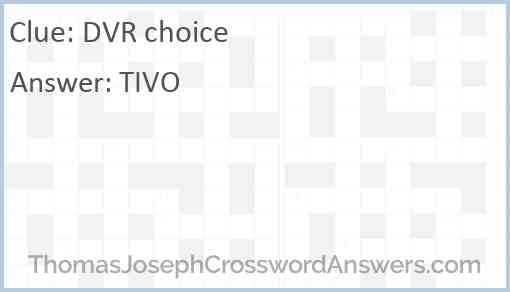 DVR choice Answer