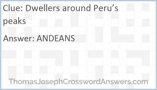 Dwellers around Peru’s peaks Answer