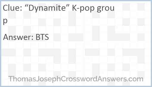 “Dynamite” K-pop group Answer