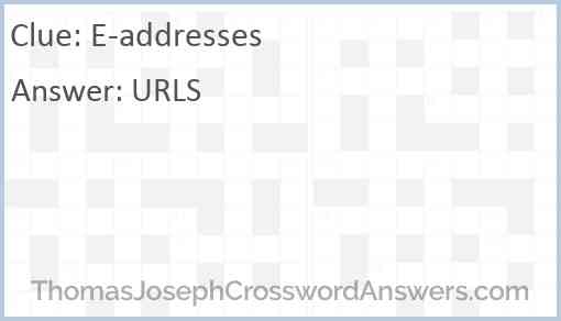E-addresses Answer