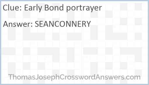 Early Bond portrayer Answer