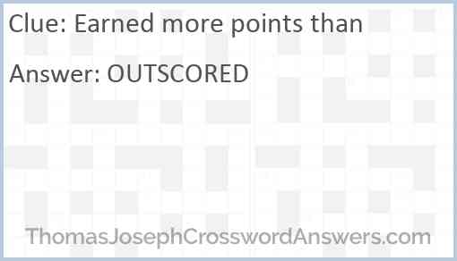 Earned more points than Answer