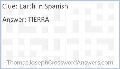 Earth in Spanish Answer