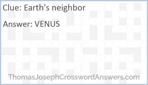 Earth’s neighbor Answer