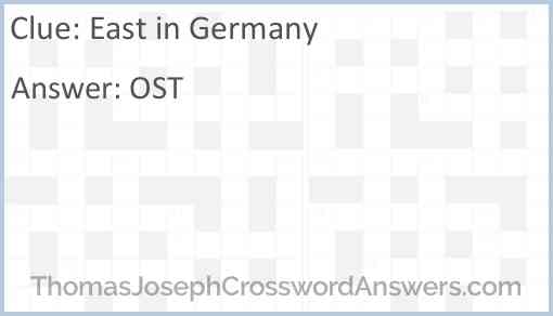 East in Germany Answer
