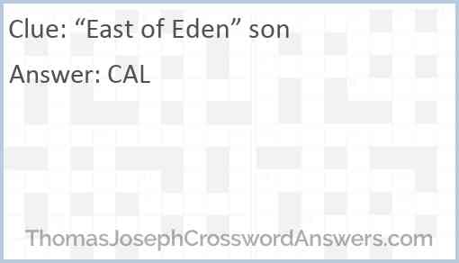 “East of Eden” son Answer