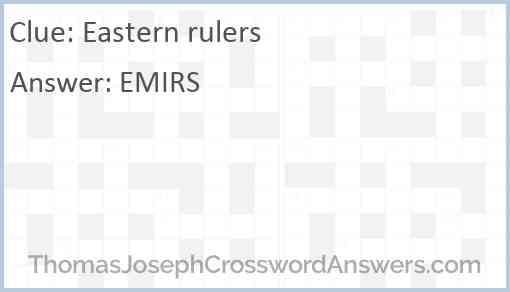 Eastern rulers Answer