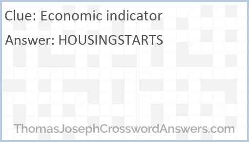 Economic indicator Answer