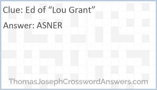 Ed of “Lou Grant” Answer