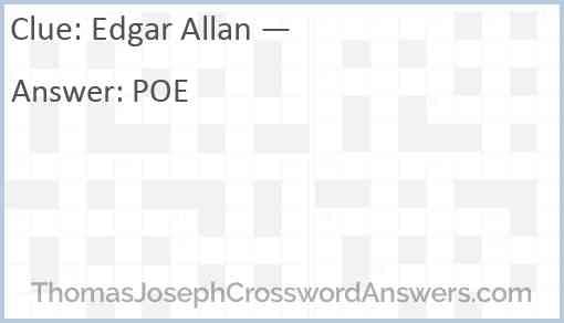 Edgar Allan — Answer