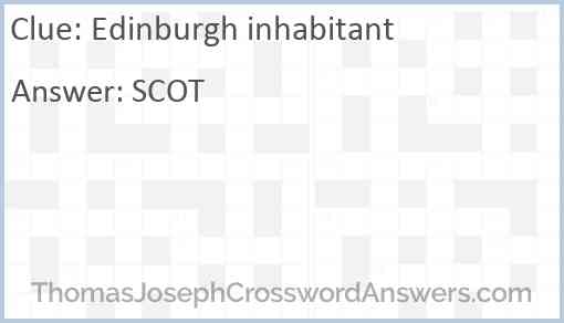 Edinburgh inhabitant Answer