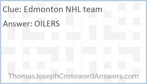 Edmonton NHL team Answer