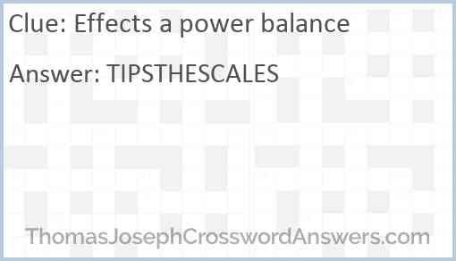 Effects a power balance Answer