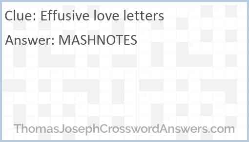 Effusive love letters Answer
