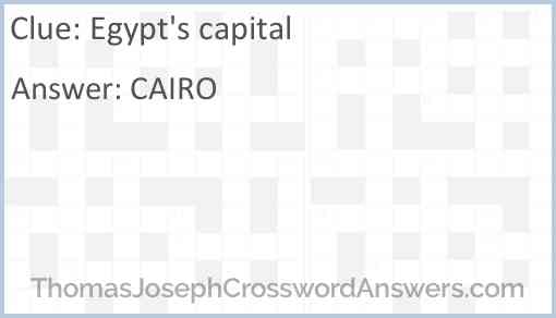 Egypt’s capital Answer
