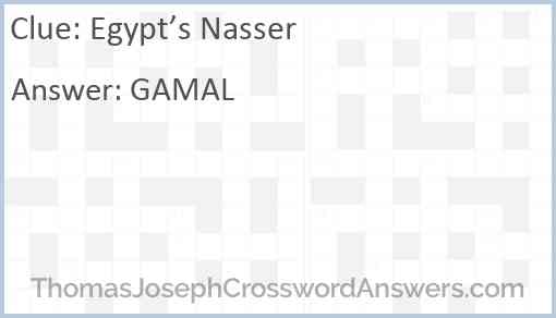 Egypt’s Nasser Answer